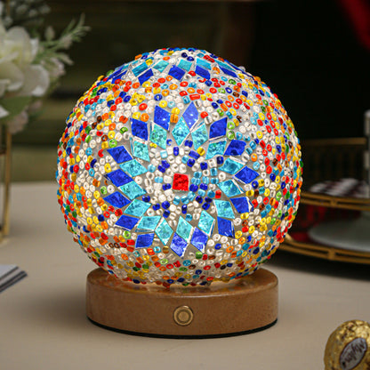 Mosaic Glass Ball Night Lamp