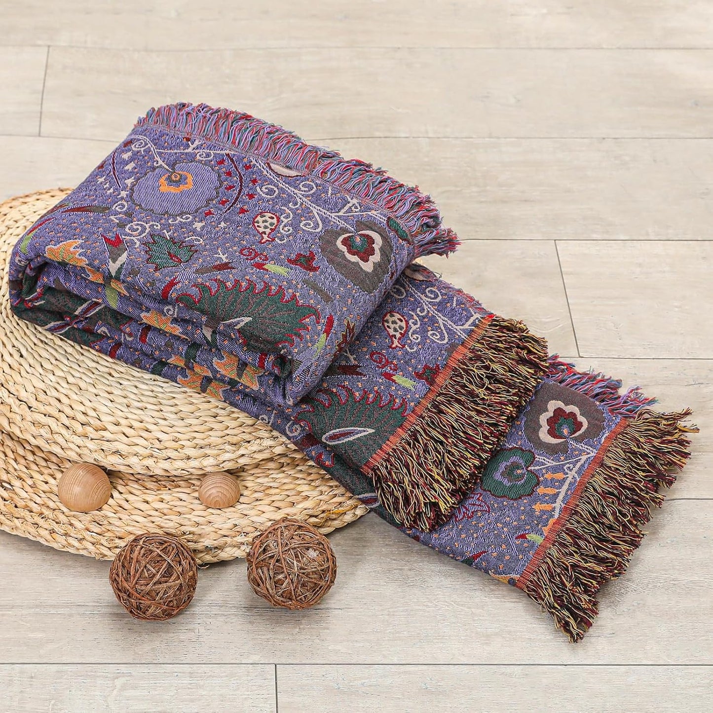 Mystic Marigold Tapestry Blanket