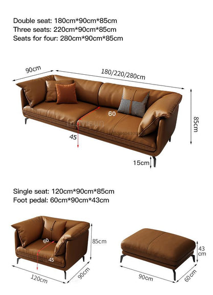 Amon Arm Leather Sofa