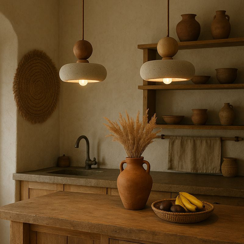 Auralith Stone Halo Pendant Light