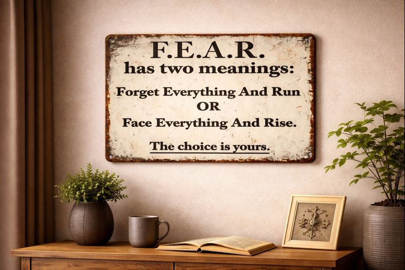 Face Everything and Rise Vintage Quote Metal Sign