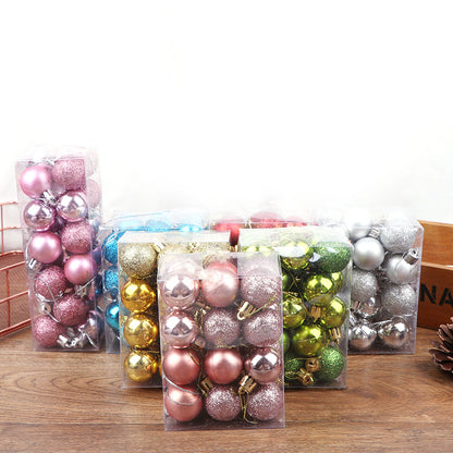 3 Textures 24pcs Christmas Tree Balls