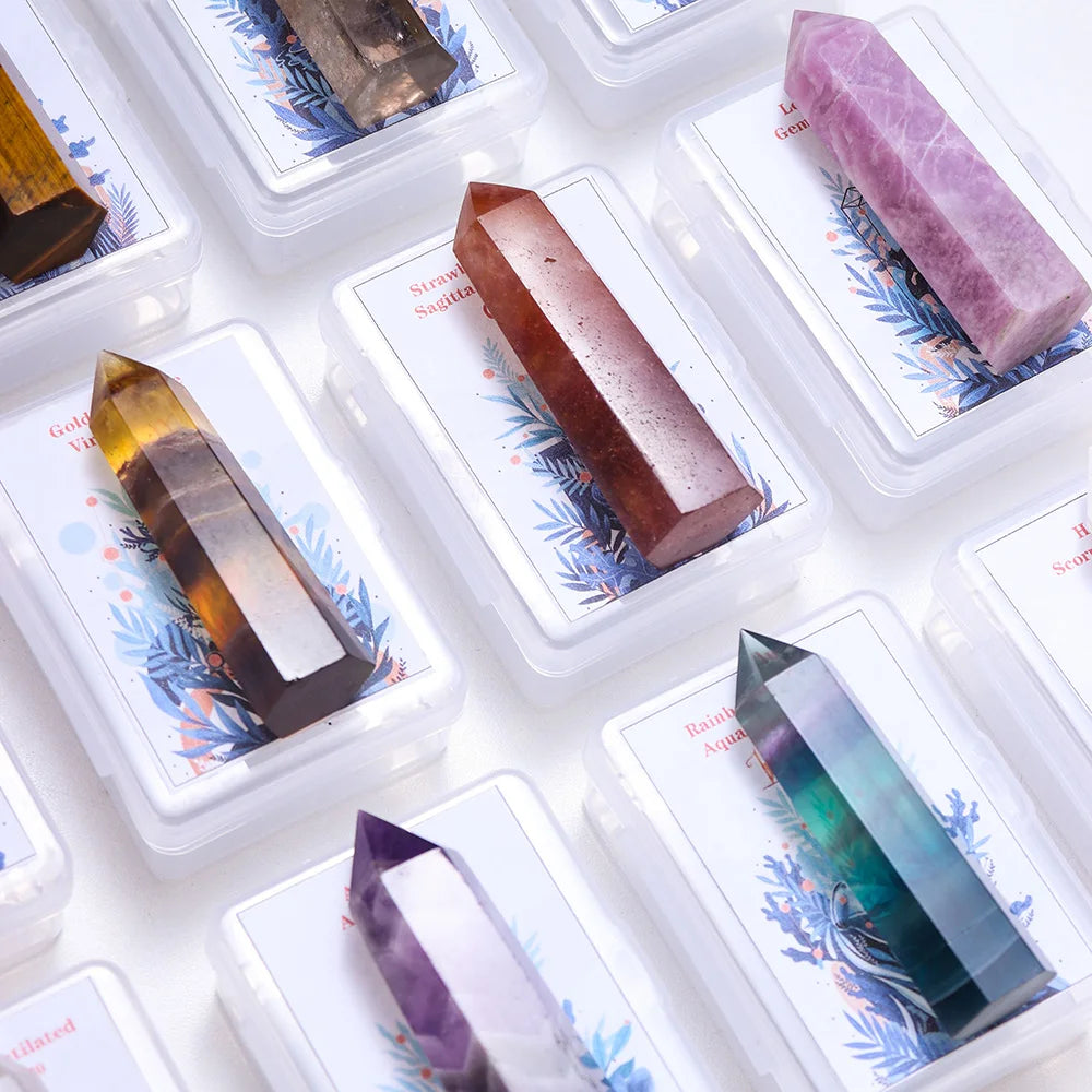 12 Constellations Natural Crystal Point