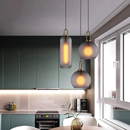 Frosted Sphere Glass Ceiling Pendant Lamp