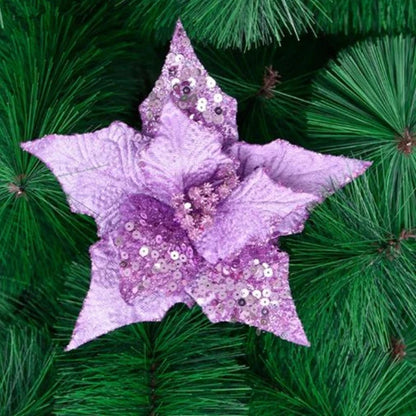 5pcs Purple Flower Christmas Tree Garland