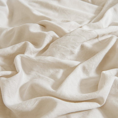 Ivory Tasseled Duvet Cover Set