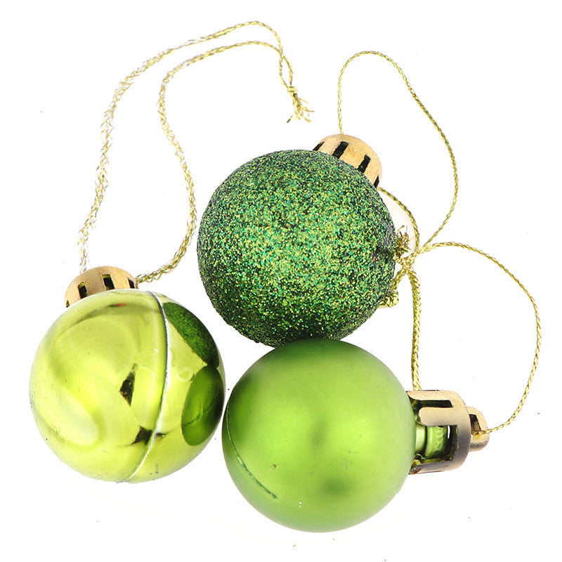 3 Textures 24pcs Christmas Tree Balls