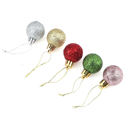 3 Textures 24pcs Christmas Tree Balls