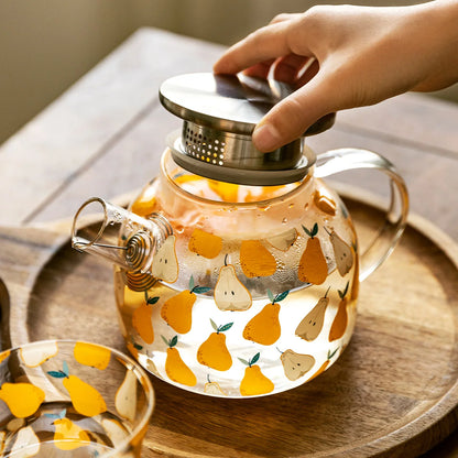Pear Borosilicate Glass Teapot