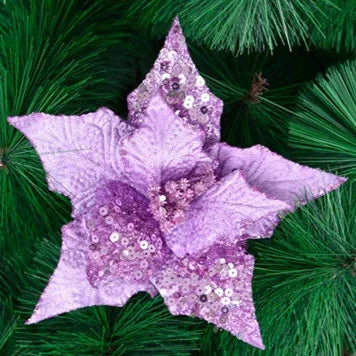 5pcs Purple Flower Christmas Tree Garland