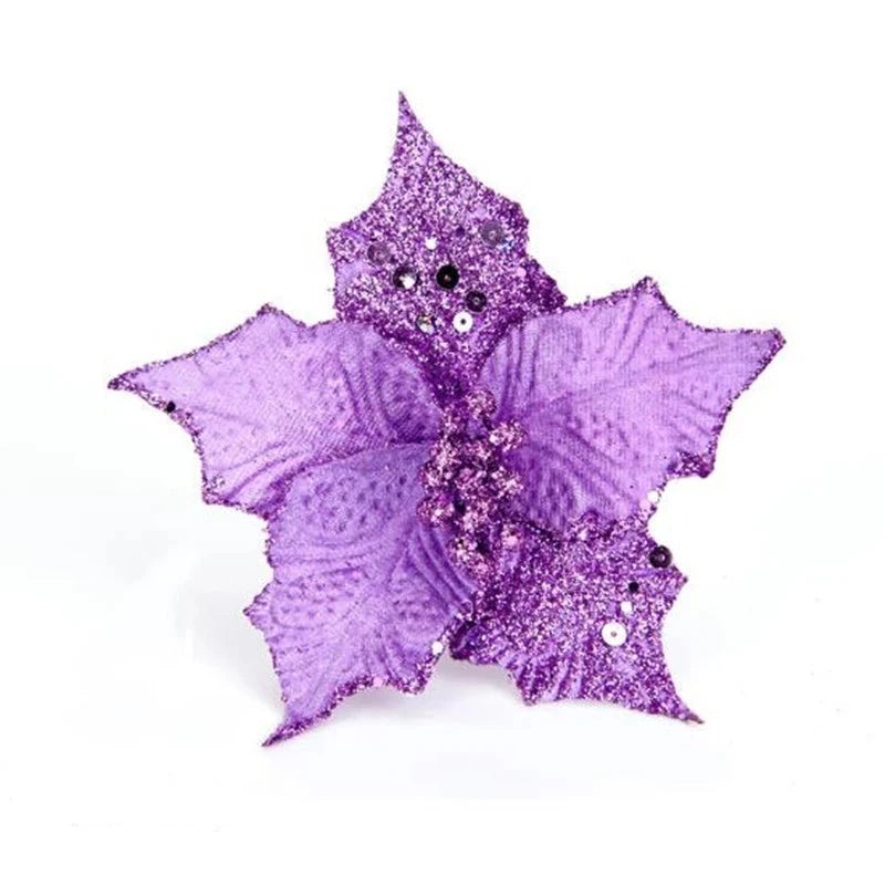 5pcs Purple Flower Christmas Tree Garland