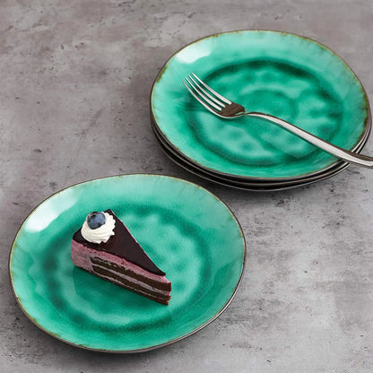 Coco Green Crockery 8.5" Dessert Plate Set