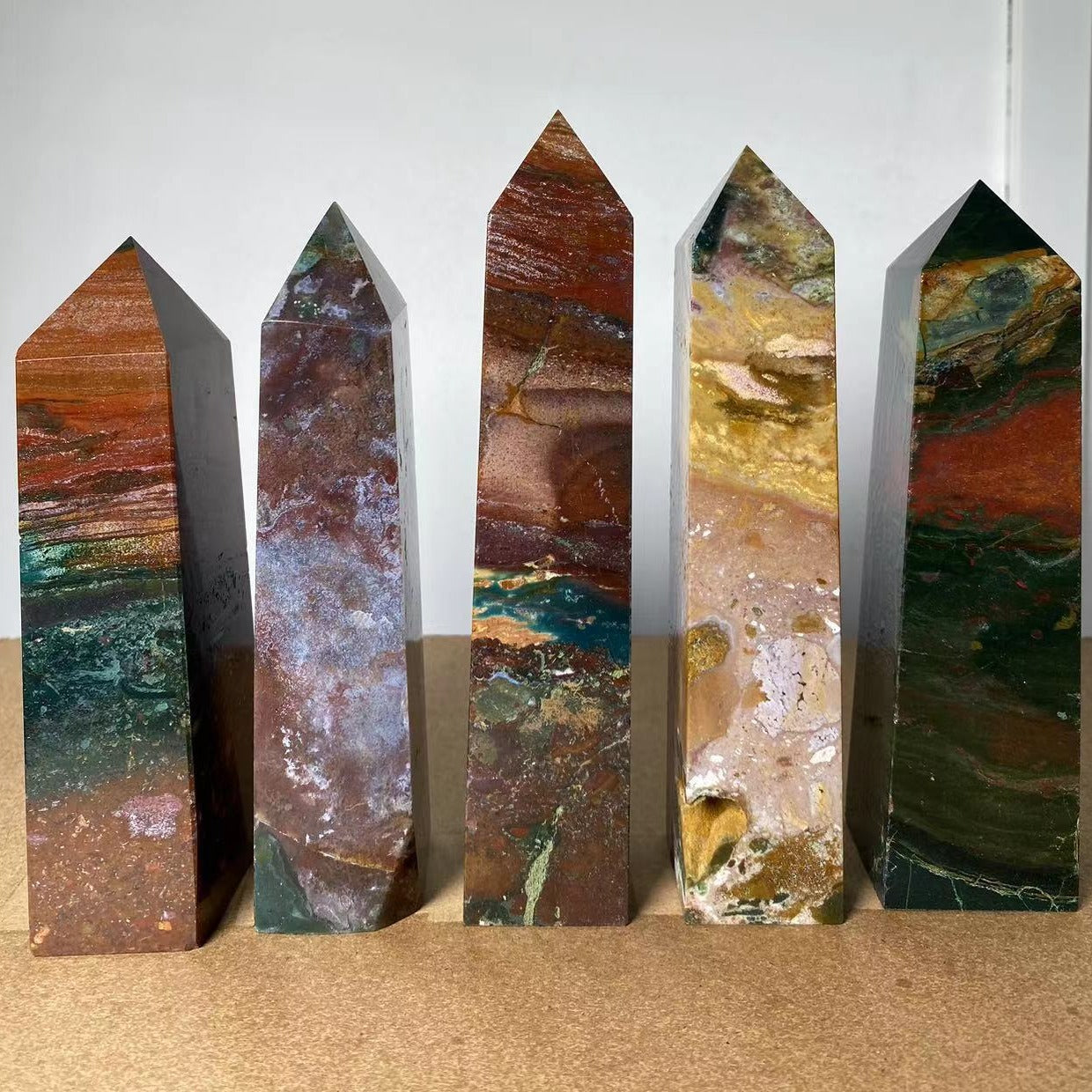 Large Marine Jasper Crystal Tower