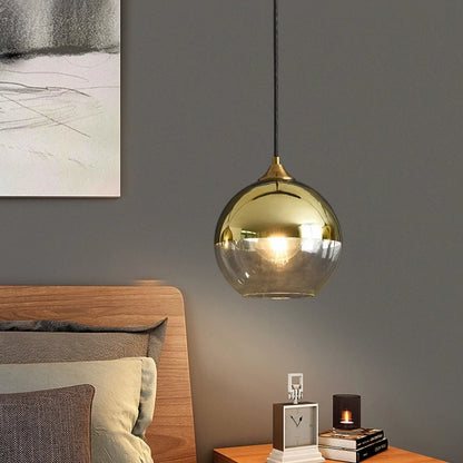Amber Glass Ball Pendant Lamp