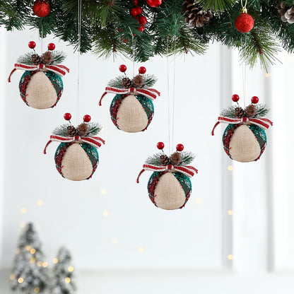 Classic Red And Green Plaid Christmas Balls