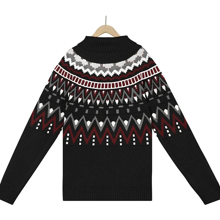 Autumn Geometric Knit Sweater