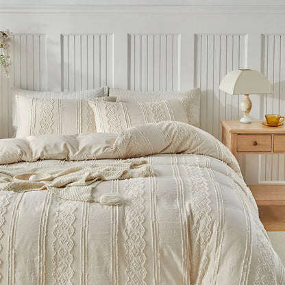 LoomSerene Geometric Tufted Duvet Set