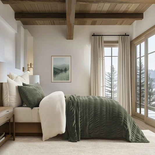 Verdant Crinkle Velvet Quilt Set