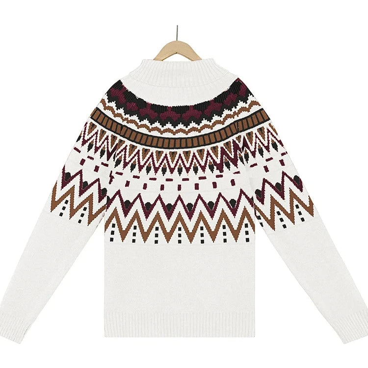 Autumn Geometric Knit Sweater