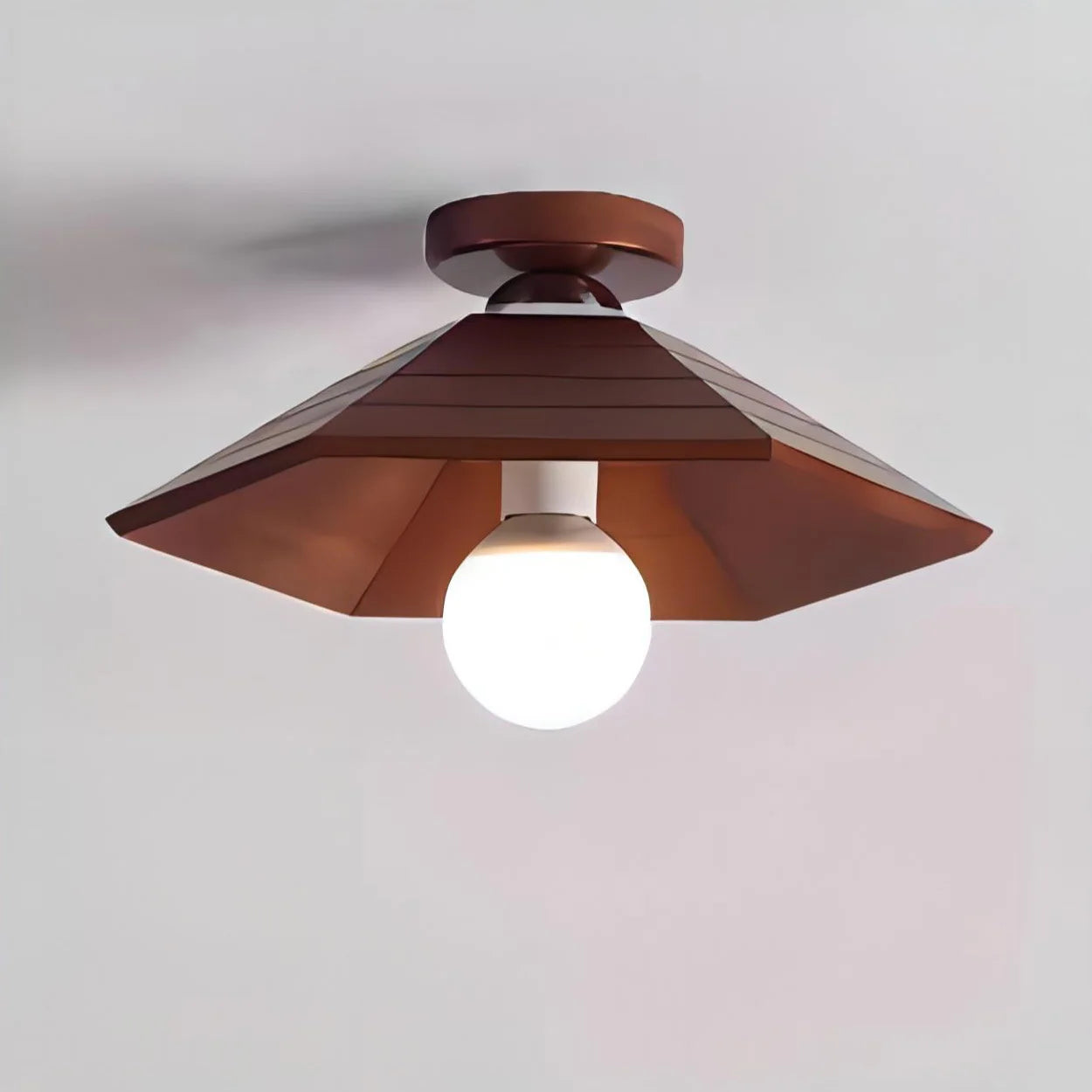 Aurora Wood Disc Ceiling Lamp