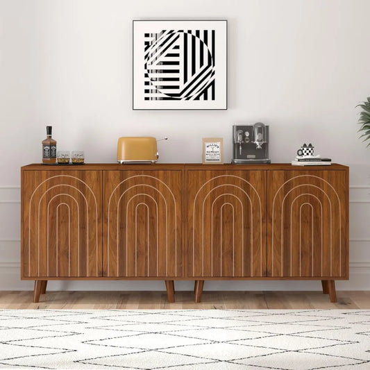 RoyalCraft ArcLine Modern Sideboard Cabinet Set