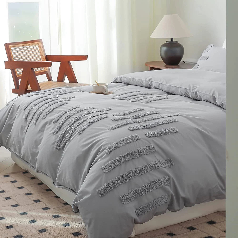 Stonefall Tufted Cotton Duvet Set