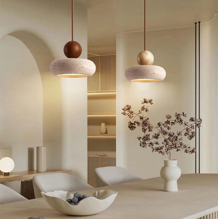 Auralith Stone Halo Pendant Light