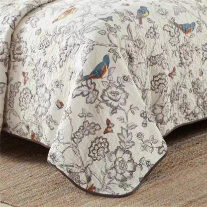 Handmade Colorful Birds Bedspread Set