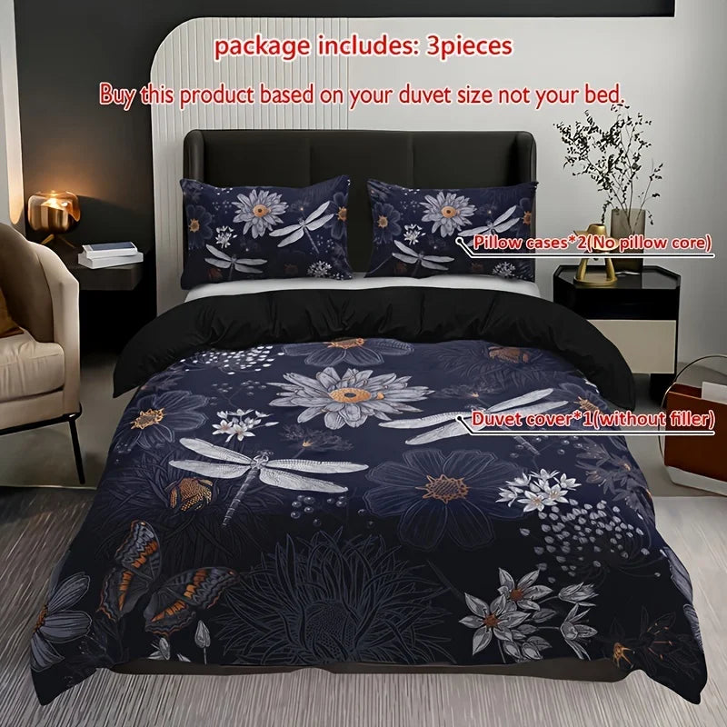 Nocturne Meadow Dragonfly Duvet Set