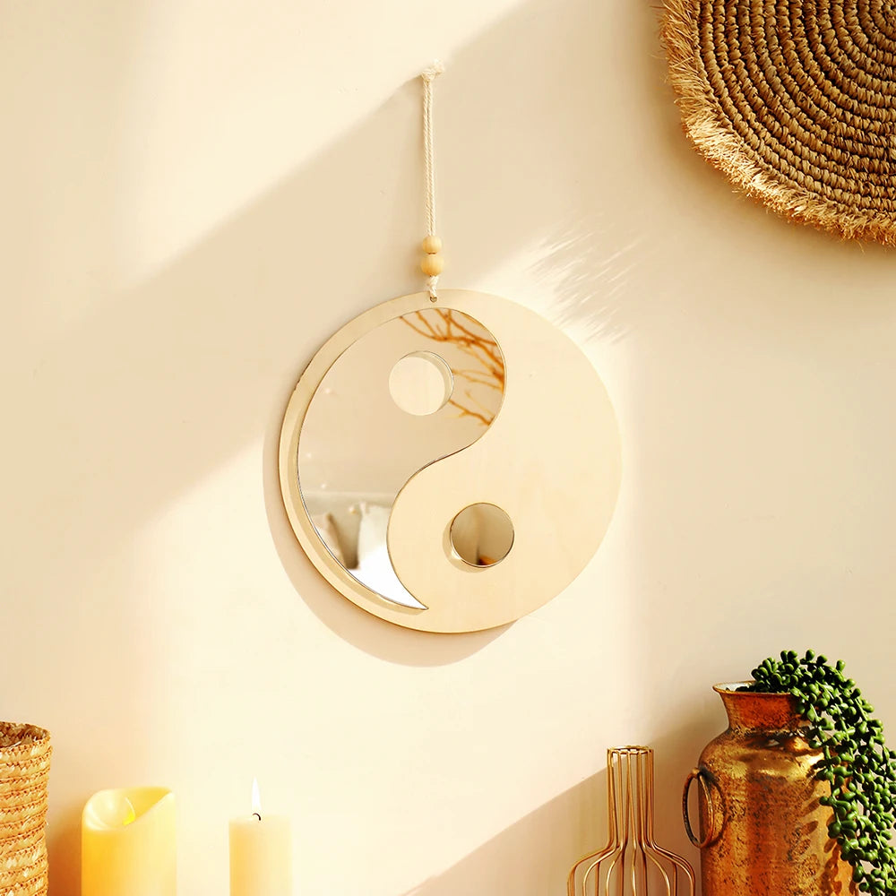 Yin Yang Wood Mirror