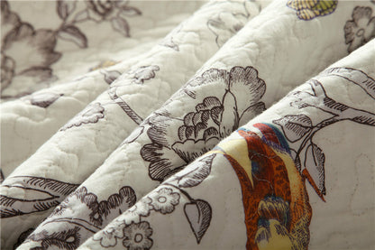 Handmade Colorful Birds Bedspread Set