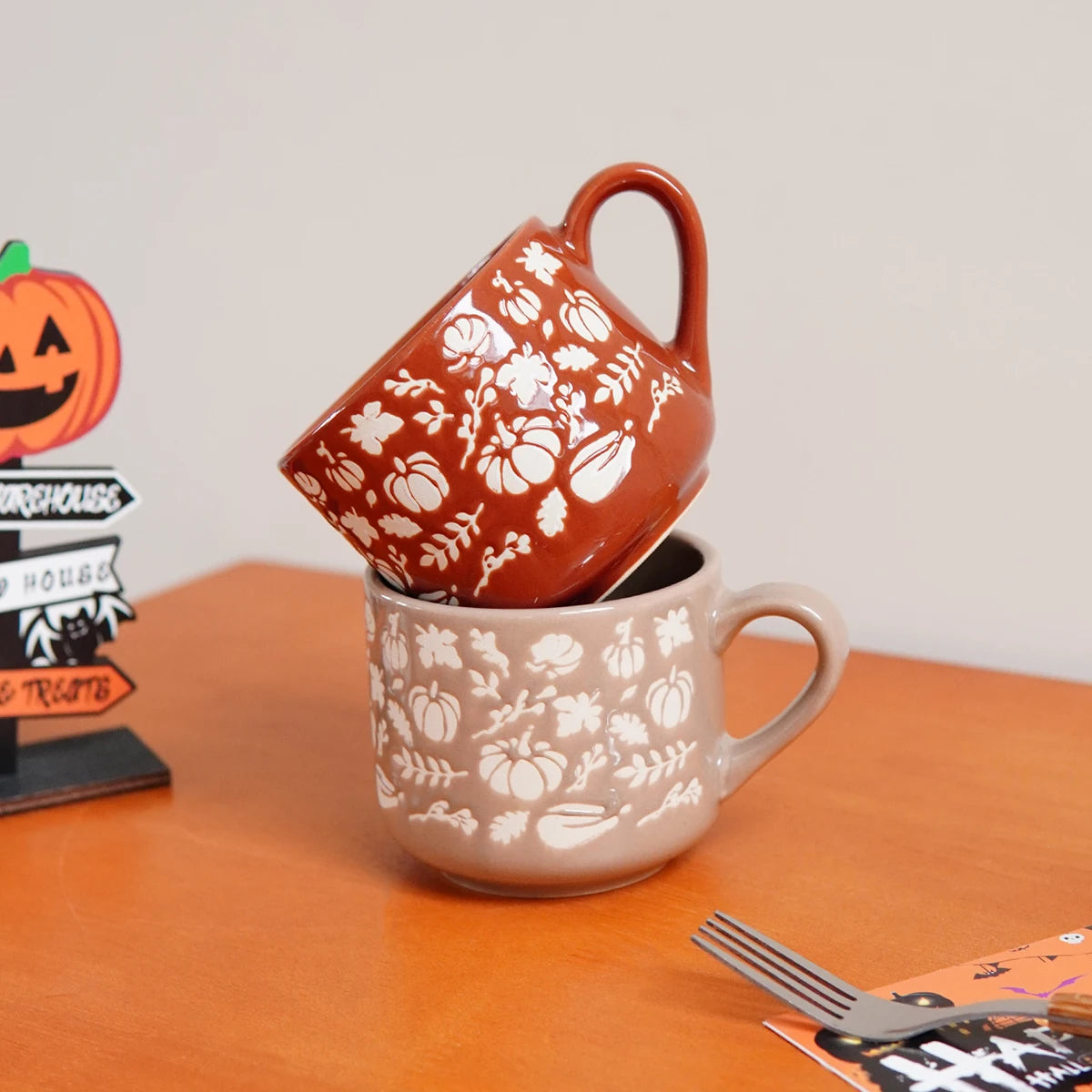 Autumn Harvest Frosted Pumpkin Mug