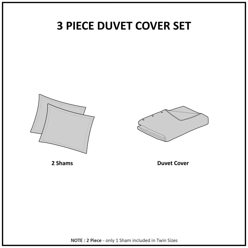 3-piece Chenille Duvet Cover Set