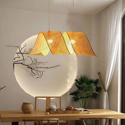Moonflow Bamboo Weave Pendant Light