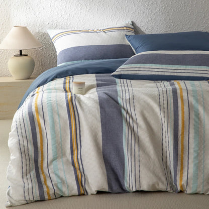 NORDÉLLE Cotton Stripe Duvet Cover Set