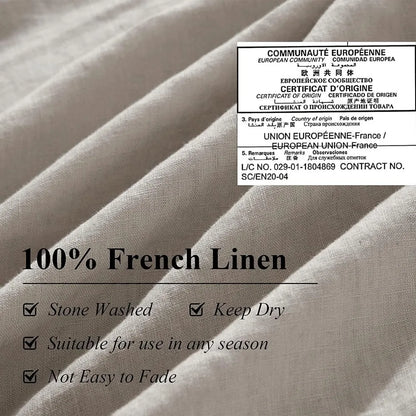 Cream Linen Duvet Cover Set