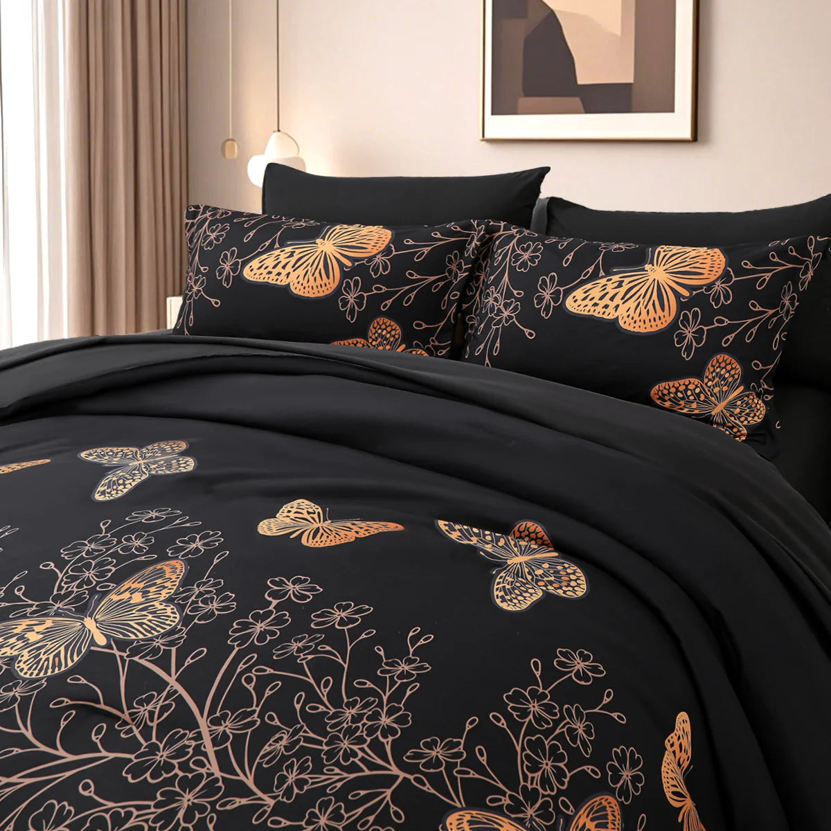 Nocturne Butterfly Bloom 7-Piece Comforter Set