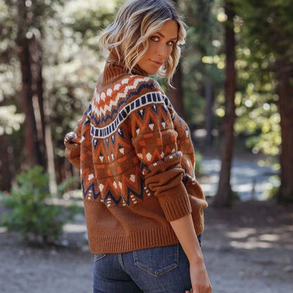 Autumn Geometric Knit Sweater