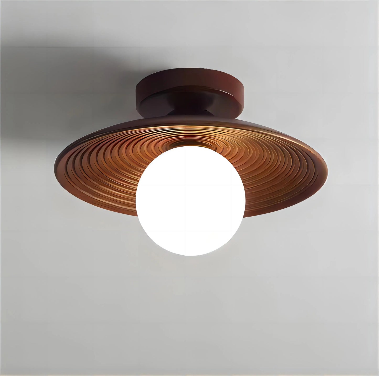 Aurora Wood Disc Ceiling Lamp