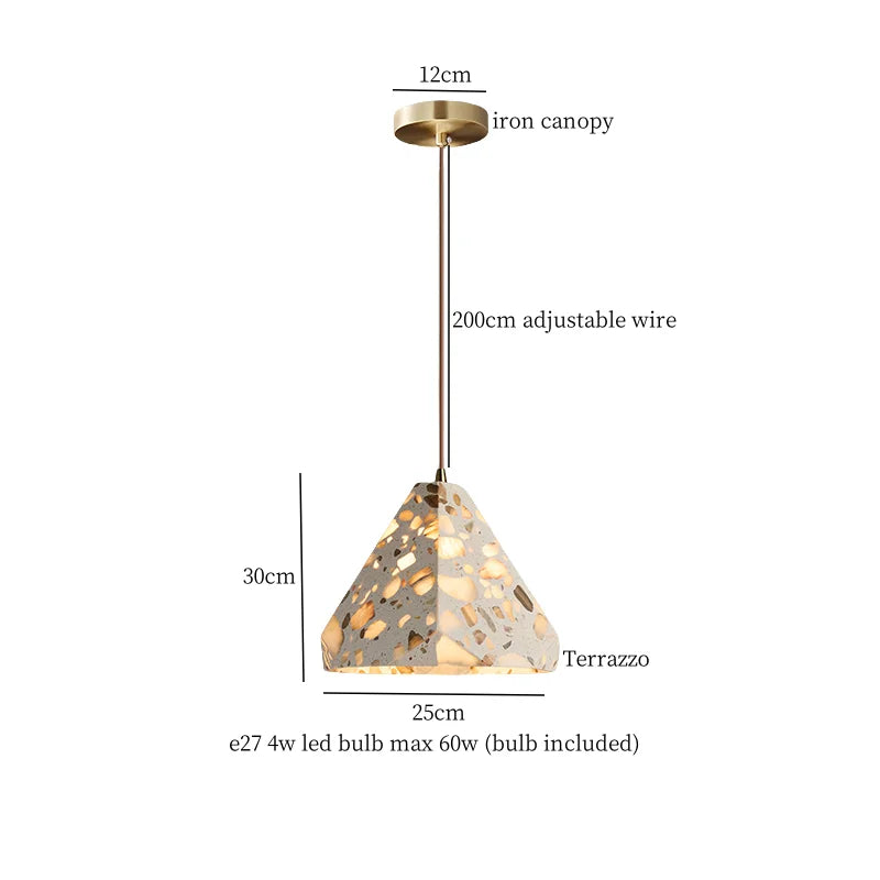 Terrazzo Stone Pendant Light