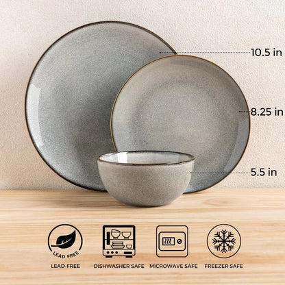 Glazique Aura™ 12-Piece Stoneware Dinnerware Set
