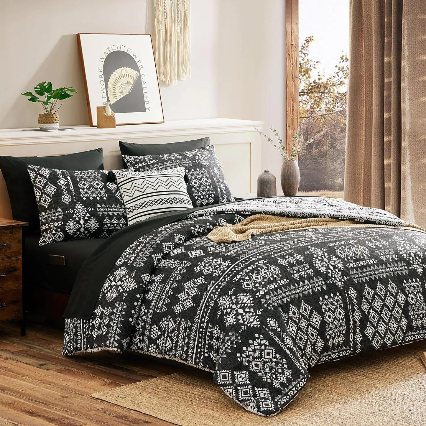 Sierra Nights Reversible Aztec Western 7-Piece King Comforter Set
