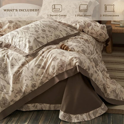 Botanical Reverie 100% Cotton Duvet Cover Set