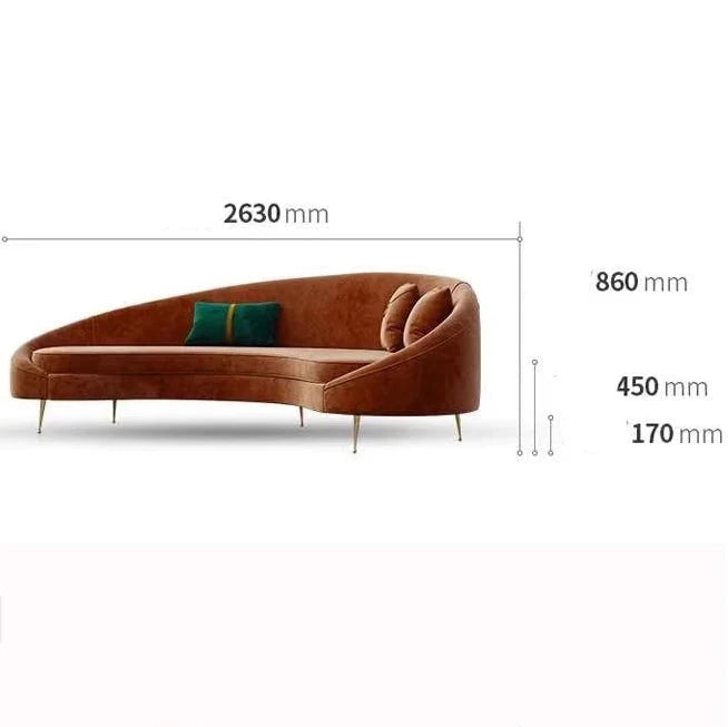 Single Mid Century Curved Sofa