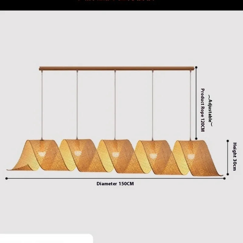 Moonflow Bamboo Weave Pendant Light