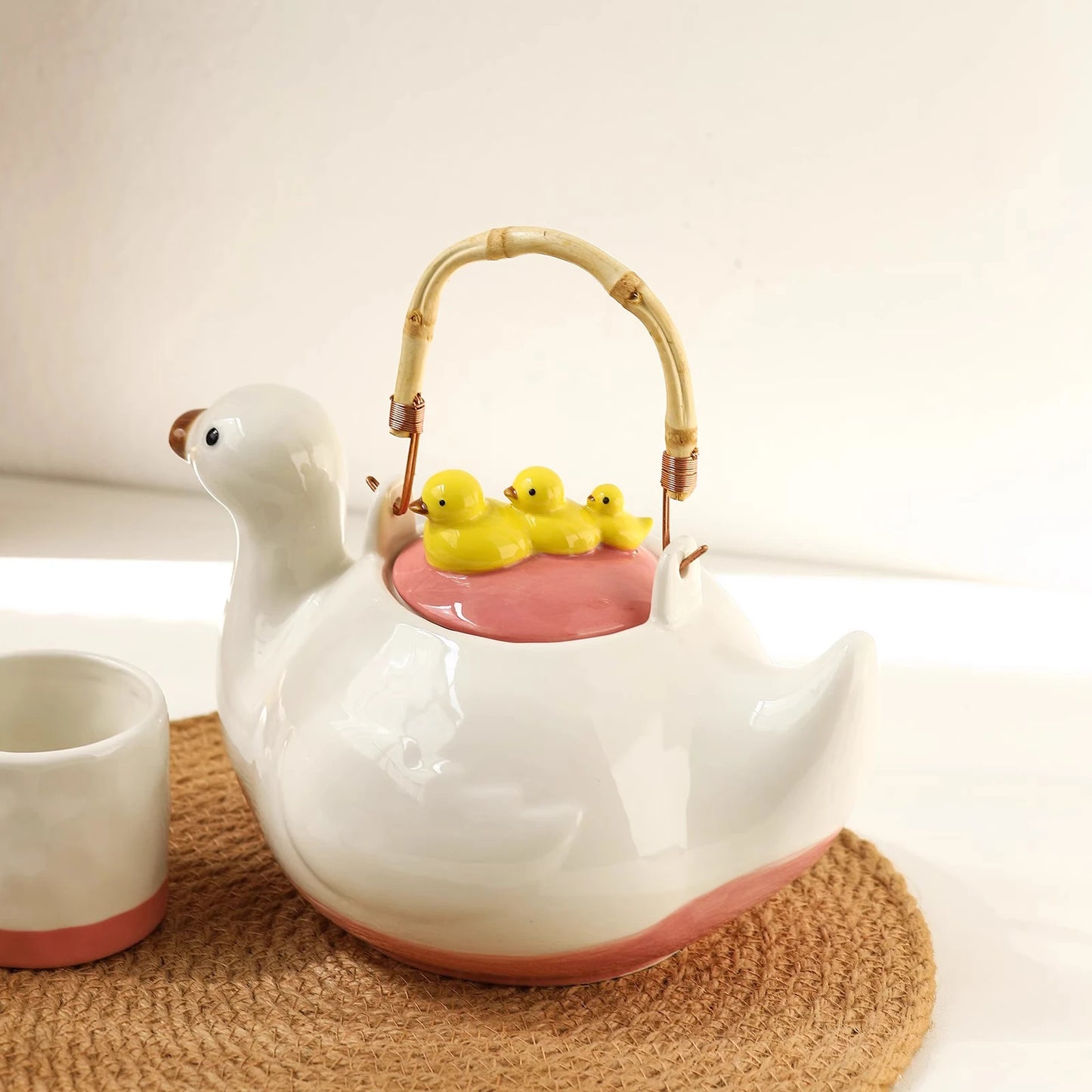 Golden Quackstone Ceramic Tea Kettle Set