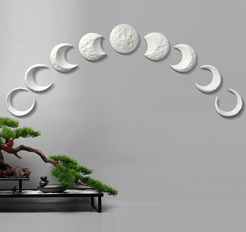 Ceramic Simulation Moon Phases Wall Decor