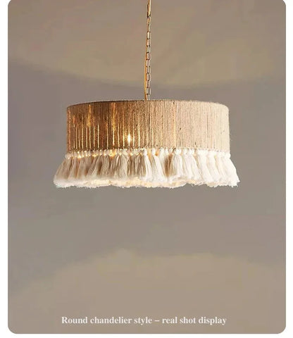 Liora Woven Halo Tassels Pendant Light