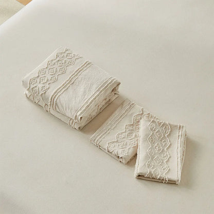 LoomSerene Geometric Tufted Duvet Set