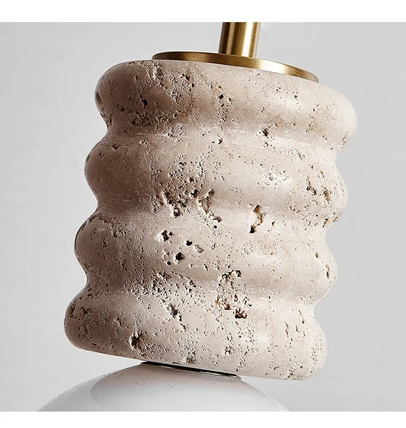 Modern Beige Travertine Pendant Light